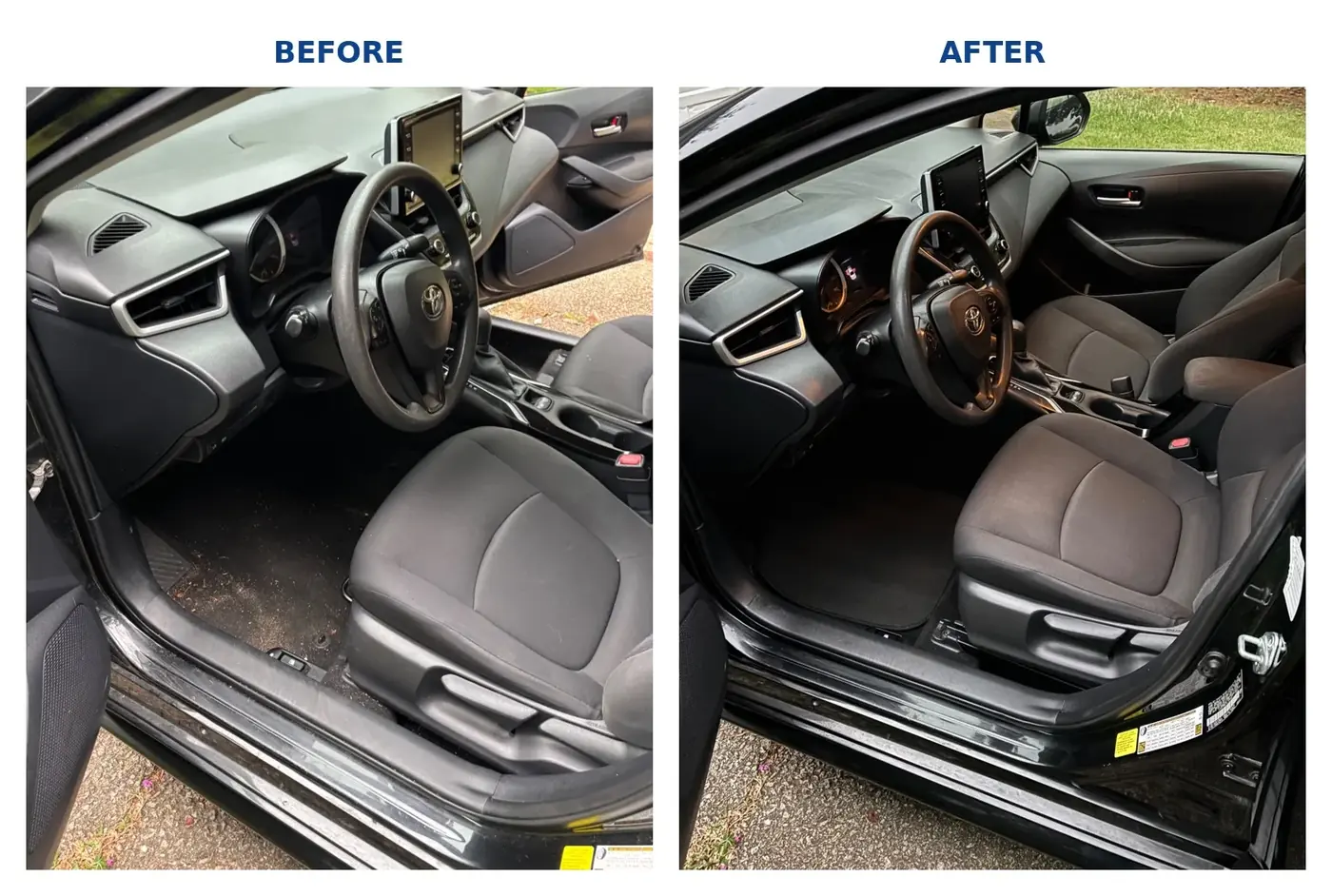 Toyota front seat transformation